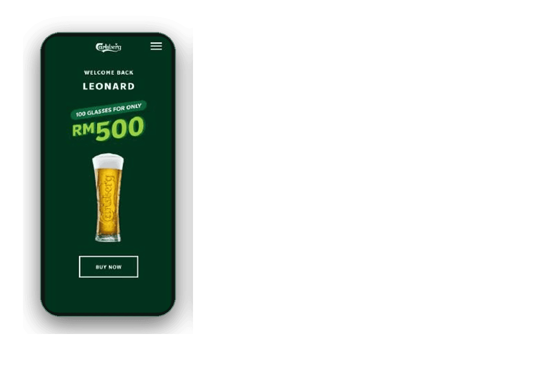 Project screens from the The digital keg engagement