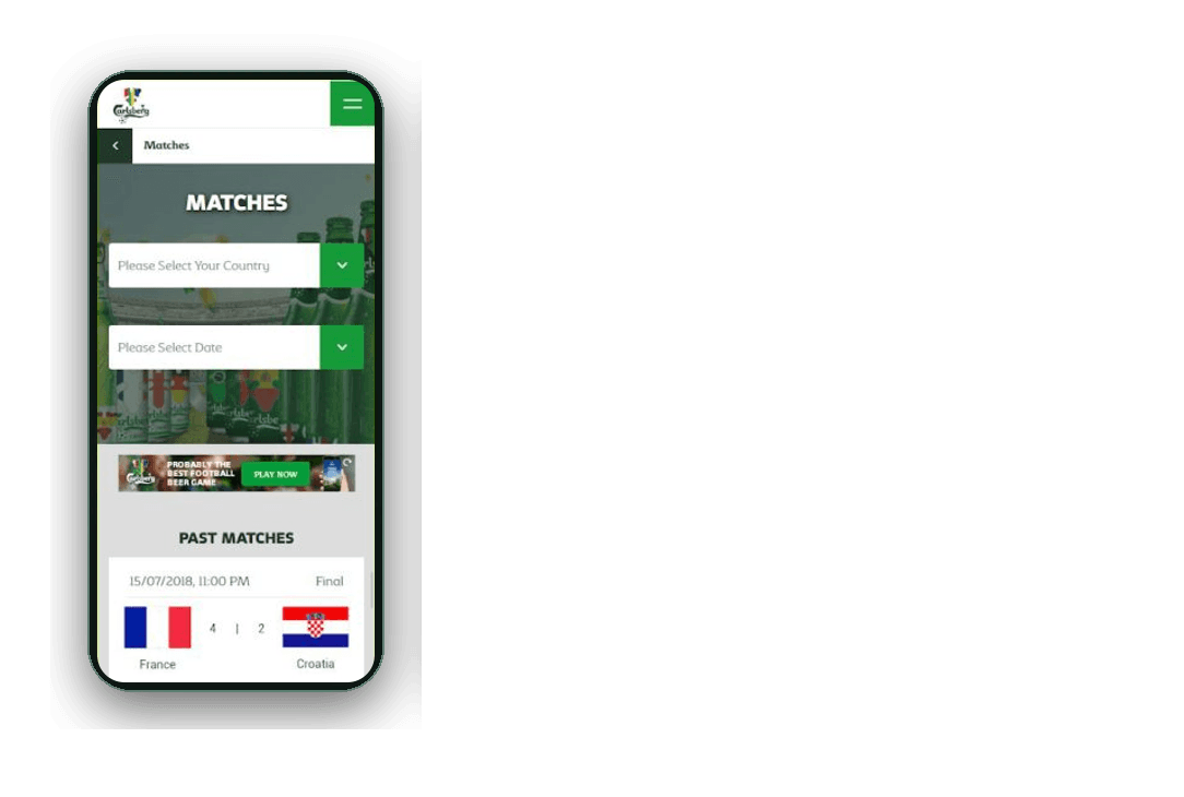 Project screens from the The prediction game engagement