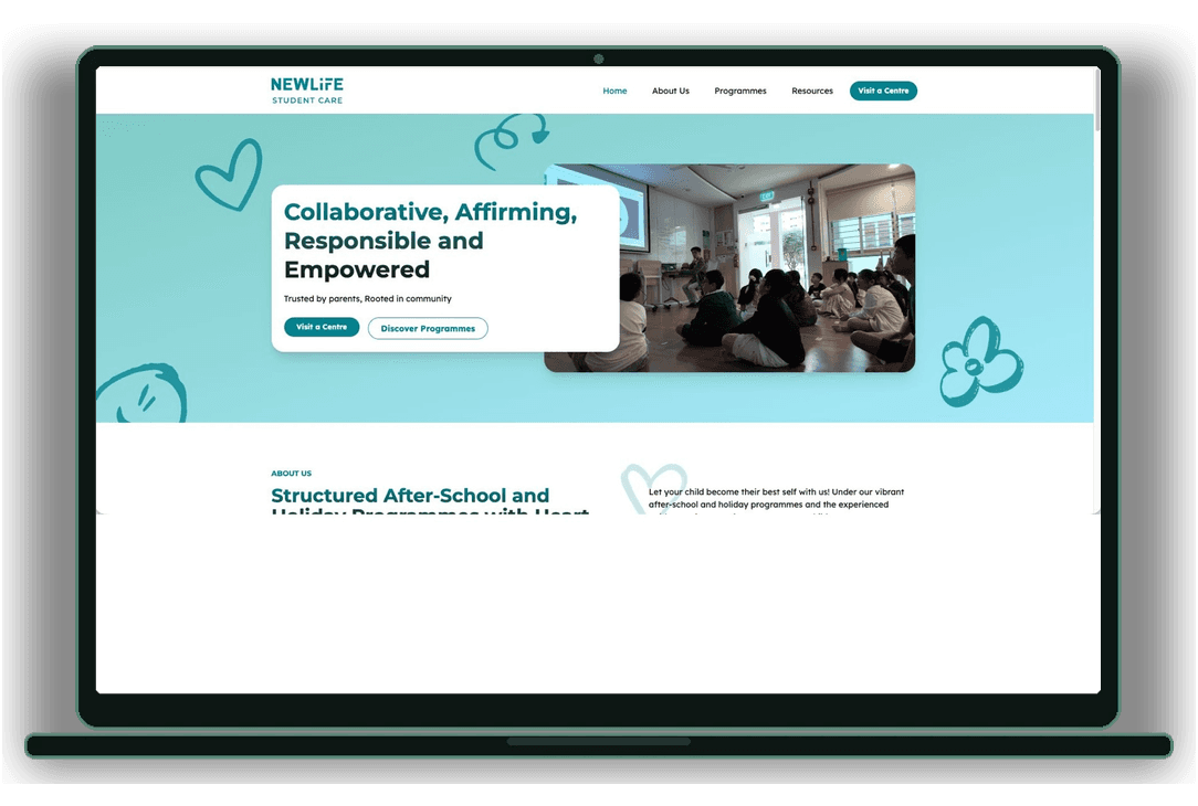 Project screens from the New Life Student Care engagement